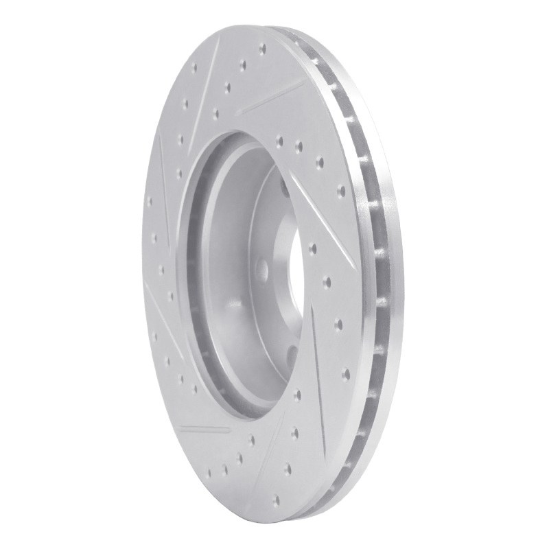Volkswagen EuroVan Brake Rotor (1) - Front Right - R1 Concepts - Drilled & Slotted - Silver - `96-`00